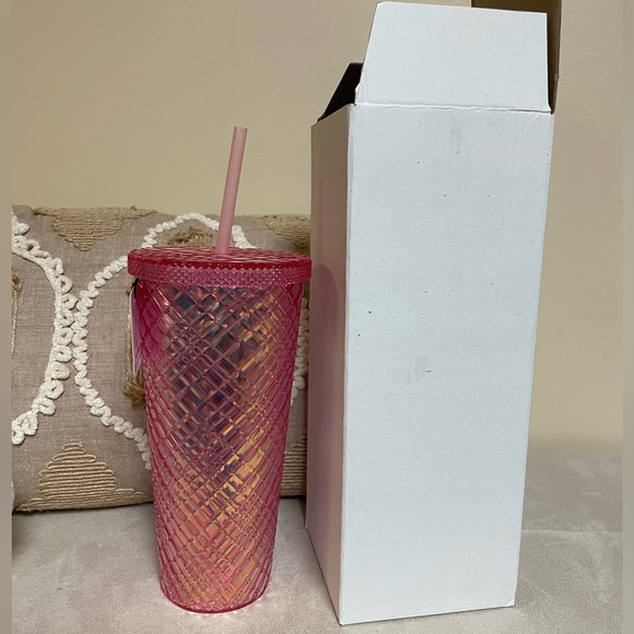 Blush Pink Diamond Cut Tumbler/Cup - Picture 3 of 4